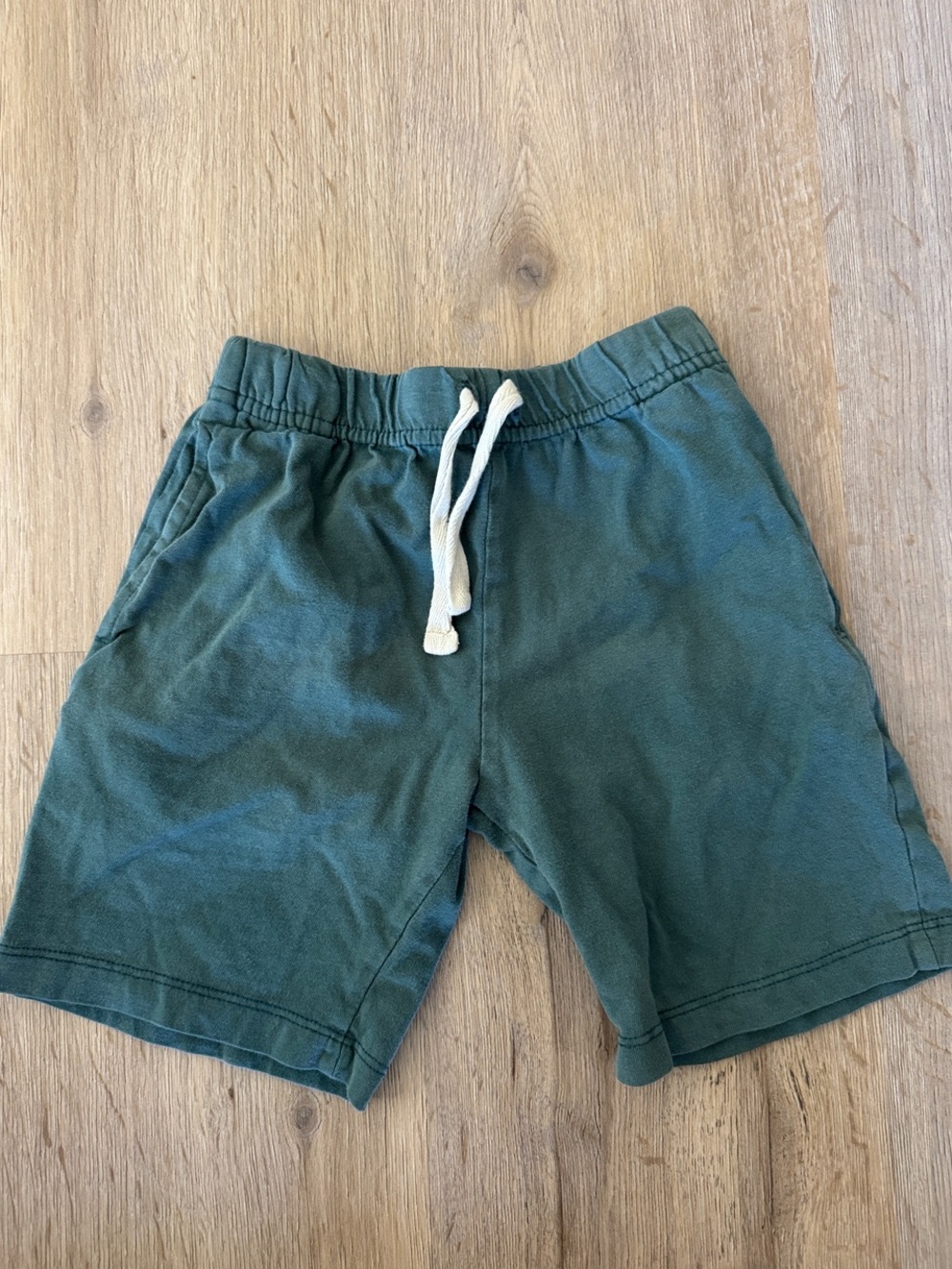 Nui Forest Green Pull-On Shorts with White Drawstring
